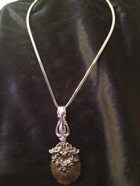 Sterling silver with intricate silver spoon pendant //269